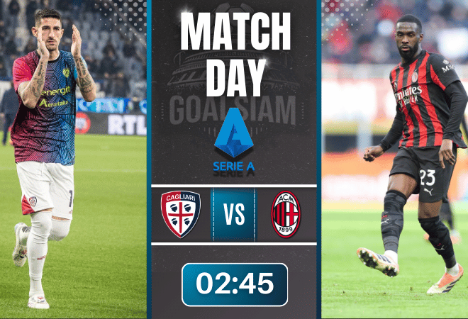 ดูบอลออนไลน์ เซเรียอา ถ่ายทอดสด กาญารี่ พบกับ เอซี มิลาน 2/1/69