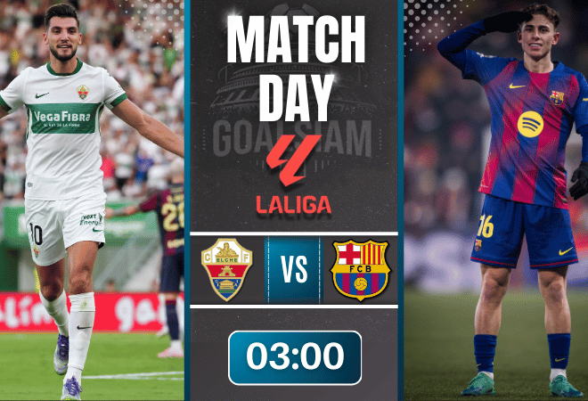 ดูบอลออนไลน์ ลาลีกา สเปน ถ่ายทอดสด เอลเช่ พบกับ บาร์เซโลน่า 31/1/69