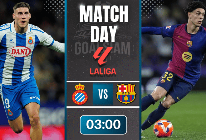 ดูบอลออนไลน์ ลาลิกา ถ่ายทอดสด เอสปันญ่อล พบกับ บาร์เซโลน่า 3/1/69