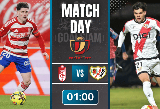 ดูบอลออนไลน์ โกปาเดลเรย์ ถ่ายทอดสด กรานาดา ซีเอฟ พบกับ ราโย่ บาเยกาโน่ 6/1/69