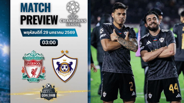 วิเคราะห์บอล ยูฟ่า แชมเปี้ยนส์ ลีก : ลิเวอร์พูล พบกับ การาบัค 28/1/69