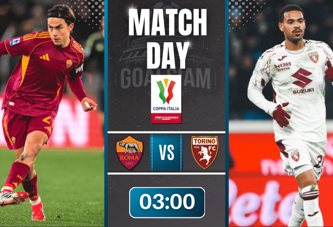 ดูบอลออนไลน์ โคปปา อิตาเลีย ถ่ายทอดสด โรม่า พบกับ โตริโน่ 13/1/69