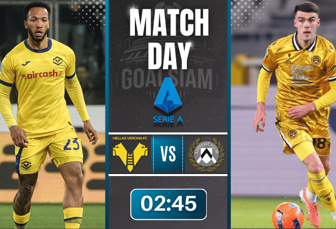 ดูบอลออนไลน์ กัลโช่ เซเรีย อา ถ่ายทอดสด เวโรน่า พบกับ อูดิเนเซ่ 26/1/69