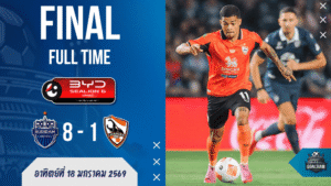 ผลบอลสด : บุรีรัมย์ถล่มกว่างแตก 8-1 โชว์พลังจ่าฝูง BYD SEALION 6 ลีกหนึ่ง แบบไม่เกรงใจใคร