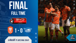 ผลบอลสด ไทยลีก: ราชบุรี 10 คน “ไม่ยอมตาย” เชือดชลบุรี 1-0 — เจริญศักดิ์ซัดทีเดียวจบ ฉลามชลยิง 16 ครั้งแต่ไร้ค่า!