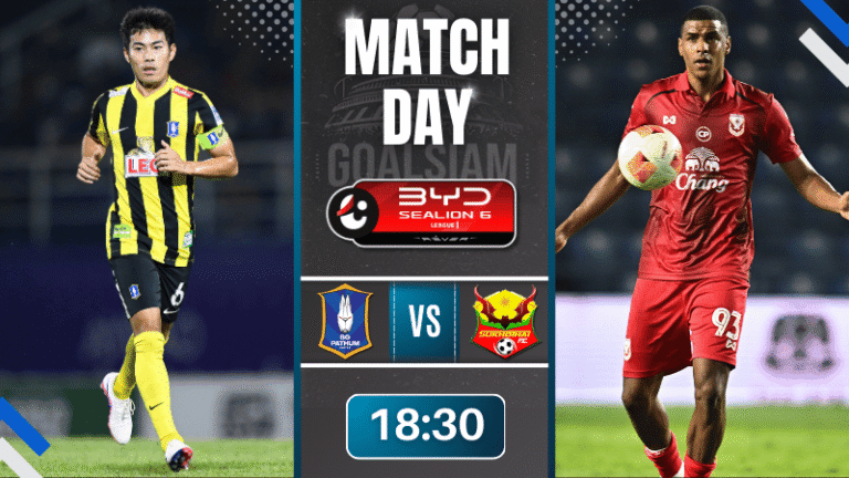 ดูบอลออนไลน์ BYD SEALION 6 ลีกหนึ่ง ถ่ายทอดสด บีจี ปทุม ยูไนเต็ด พบกับ สุโขทัย เอฟซี 1/3/69