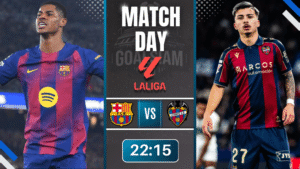 ดูบอลออนไลน์ ลาลีกา สเปน ถ่ายทอดสด บาร์เซโลน่า พบกับ เลบันเต้ 22/2/69