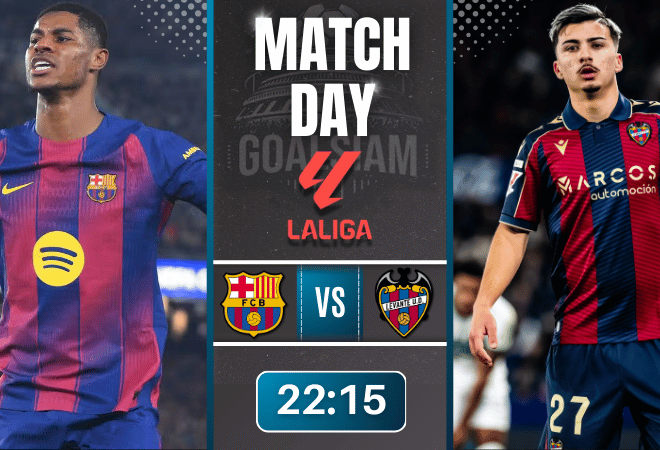 ดูบอลออนไลน์ ลาลีกา สเปน ถ่ายทอดสด บาร์เซโลน่า พบกับ เลบันเต้ 22/2/69