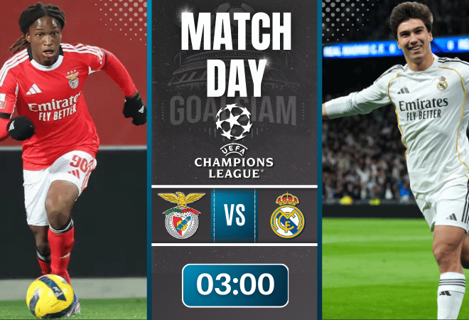 ดูบอลออนไลน์ ยูฟ่า แชมเปี้ยนส์ ลีก ถ่ายทอดสด เบนฟิก้า พบกับ เรอัล มาดริด 17/2/69