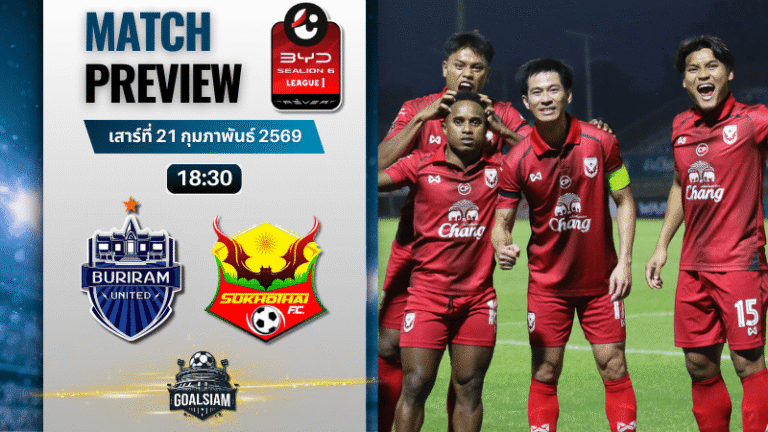 วิเคราะห์บอล BYD SEALION 6 ลีกหนึ่ง : บุรีรัมย์ ยูไนเต็ด พบกับ สุโขทัย เอฟซี 21/2/69