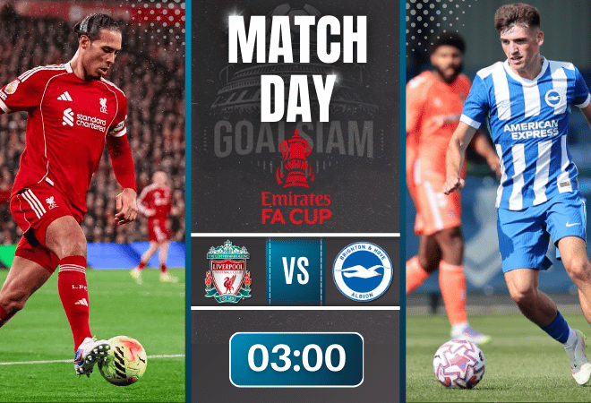 ดูบอลออนไลน์ เอฟเอ คัพ อังกฤษ ถ่ายทอดสด ลิเวอร์พูล พบกับ ไบรท์ตัน 14/2/69