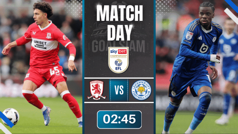 ดูบอลออนไลน์ แชมเปี้ยนชิพ อังกฤษ ถ่ายทอดสด มิดเดิ้ลสโบรช์ พบกับ เลสเตอร์ ซิตี้ 24/2/69