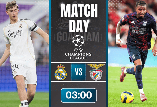 ดูบอลออนไลน์ ยูฟ่า แชมเปี้ยนส์ ลีก ถ่ายทอดสด เรอัล มาดริด พบกับ เบนฟิก้า 25/2/69