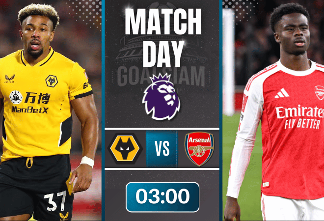 ดูบอลออนไลน์ พรีเมียร์ลีก อังกฤษ ถ่ายทอดสด วูล์ฟแฮมป์ตัน พบกับ อาร์เซนอล 18/2/69