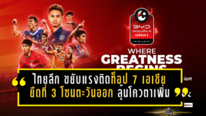 ไทยลีก ขยับแรงติดท็อป 7 เอเชีย ยึดที่ 3 โซนตะวันออก ลุ้นโควตาบอลถ้วยเอเชียเพิ่ม
