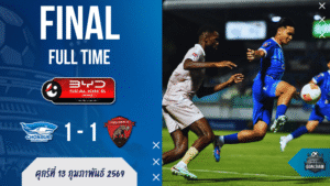 ชลบุรี ชวดเฮอีกนัด! ผลบอลสด ฉลามชลโดนช้างป่าห้วยขาแข้งไล่เจ๊า 1-1 | บ้านผลบอล ไทยลีก