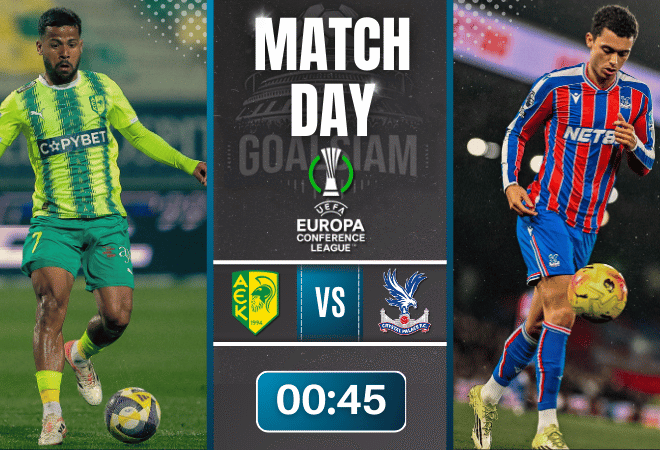 ดูบอลออนไลน์ ยูโรปา คอนเฟอเรนซ์ ลีก ถ่ายทอดสด เออีเค ลาร์นาก้า พบ คริสตัล พาเลซ 19/3/69