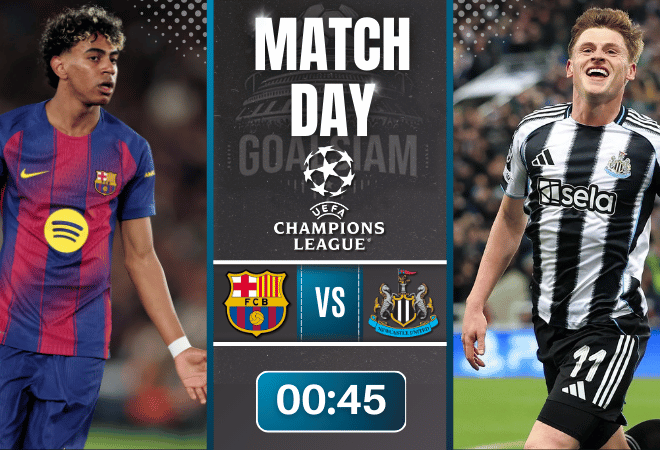 ดูบอลออนไลน์ ยูฟ่า แชมเปี้ยนส์ ลีก ถ่ายทอดสด บาร์เซโลน่า พบ นิวคาสเซิ่ล 18/3/69