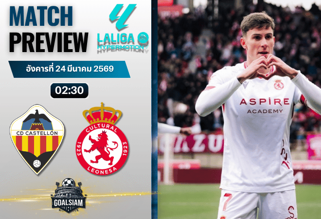 วิเคราะห์บอล คาสเตลล่อน พบ คัลตูรัล เลโอเนซ่า | เซกุนด้า ดิบิซิออน สเปน พร้อมอัปเดตผลบอลสด