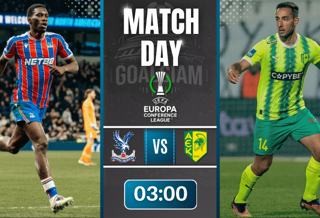 ดูบอลออนไลน์ ยูโรปา คอนเฟอเรนซ์ ลีก ถ่ายทอดสด คริสตัล พาเลซ พบ เออีเค ลาร์นาก้า 12/3/69