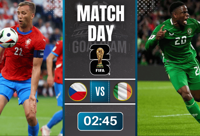 ดูบอลออนไลน์ ฟุตบอลโลก 2026 รอบคัดเลือก โซนยุโรป ถ่ายทอดสด สาธารณรัฐเช็ก พบ ไอร์แลนด์ 26/3/69