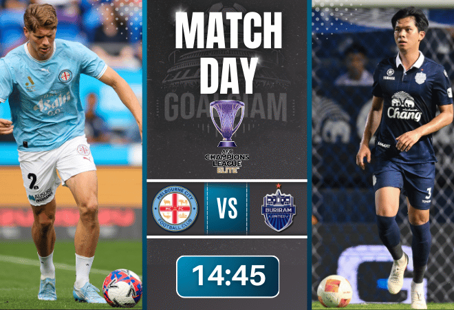 ดูบอลออนไลน์ เอเอฟซี แชมเปี้ยนส์ ลีก อีลิท ถ่ายทอดสด เมลเบิร์น ซิตี้ พบกับ บุรีรัมย์ ยูไนเต็ด 3/3/69