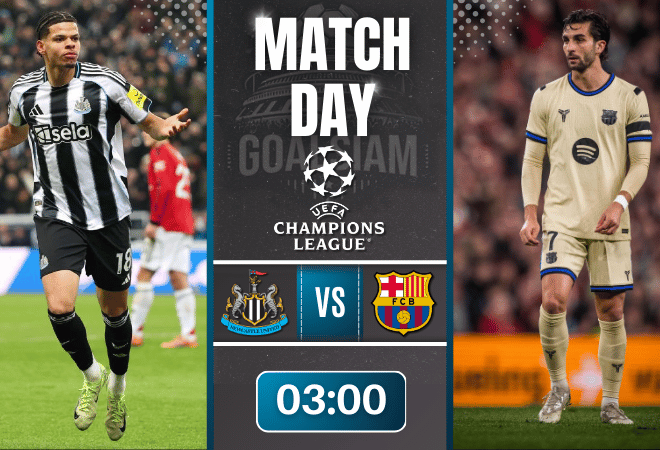 ดูบอลออนไลน์ ยูฟ่า แชมเปี้ยนส์ ลีก ถ่ายทอดสด นิวคาสเซิ่ล พบกับ บาร์เซโลน่า 10/3/69