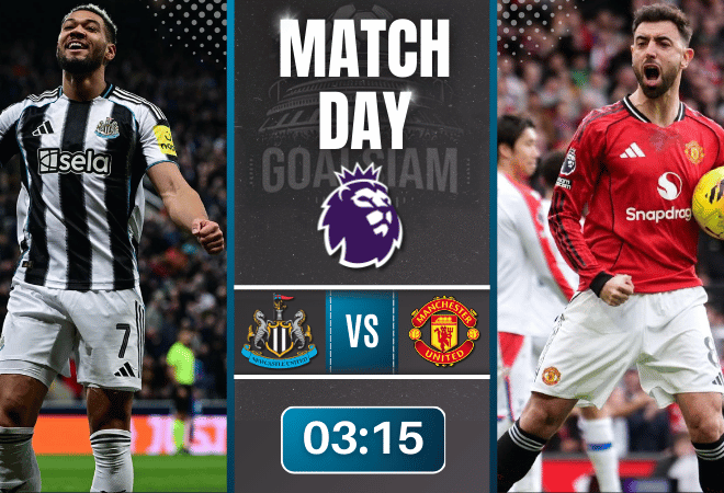 ดูบอลออนไลน์ พรีเมียร์ลีก อังกฤษ ถ่ายทอดสด นิวคาสเซิ่ล พบกับ แมนยูไนเต็ด 4/3/69