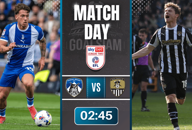 ดูบอลออนไลน์ ลีก ทู อังกฤษ ถ่ายทอดสด โอลด์แฮม พบ น็อตต์ส เคาน์ตี้ 24/3/69