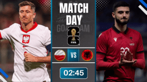 ดูบอลออนไลน์ ฟุตบอลโลก 2026 รอบคัดเลือก โซนยุโรป ถ่ายทอดสด โปแลนด์ พบ แอลเบเนีย 26/3/69