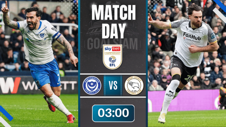 ดูบอลออนไลน์ แชมเปี้ยนชิพ อังกฤษ ถ่ายทอดสด พอร์ทสมัธ พบ ดาร์บี้ เคาน์ตี้ 16/3/69