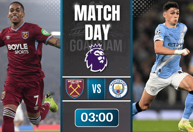 ดูบอลออนไลน์ พรีเมียร์ลีก อังกฤษ ถ่ายทอดสด เวสต์แฮม พบ แมนซิตี้ 14/3/69