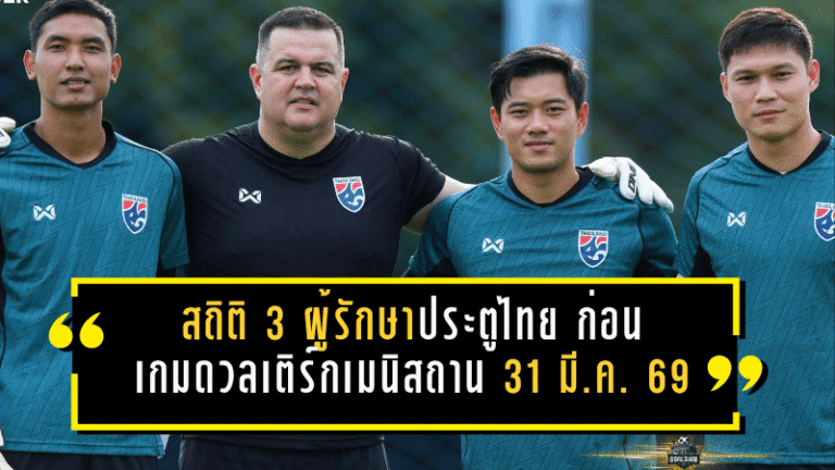 สถิติ 3 ผู้รักษาประตูทีมชาติไทย ก่อนเกมชี้ชะตาดวลเติร์กเมนิสถาน 31 มี.ค. 2569