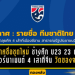 ประกาศชื่อชุดใหม่ “ช้างศึก U23” 23 แข้งลุยทัวร์นาเมนต์ 4 เส้าที่จีน งานนี้ไม่ใช่ทริปเที่ยว แต่คือเวทีวัดของจริง