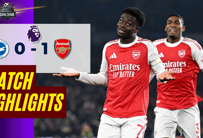 ไฮไลท์บอลวันนี้ พรีเมียร์ลีก อังกฤษ 2025/26 ไบรท์ตัน พบกับ อาร์เซนอล 4/3/69