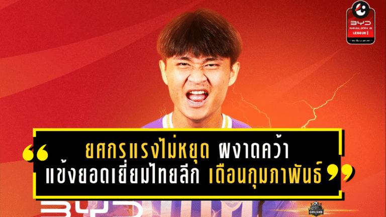 ยศกรแรงไม่หยุด! ดาวยิงฉลามชลผงาดคว้าแข้งยอดเยี่ยมไทยลีก เดือนกุมภาพันธ์ 2569