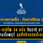 ประกาศโผ 34 แข้ง “ทีมชาติไทย U17” ล็อกคิวเข้าแคมป์ลพบุรี ลุยศึกชิงแชมป์เอเชีย 2026