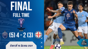 ผลบอลสด บุรีรัมย์ 10 คนใจโคตรได้! ดวลเป้าดับเมลเบิร์น 4-2 ลิ่วเอเอฟซี แชมเปี้ยนส์ ลีก อีลิท