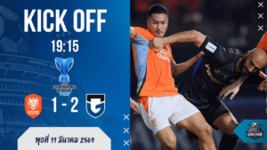 ผลบอลสด ราชบุรี เอฟซี 1-2 กัมบะ โอซาก้า ศึก เอเอฟซี แชมเปี้ยนส์ ลีก ทู เดือดถึงต่อเวลา ก่อนทีมเยือนเช็กบิลเข้ารอบ