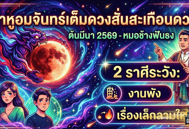 ราหูอมจันทร์เต็มดวงสั่นสะเทือนดวงต้นมีนา 2569 – หมอช้างฟันธง 2 ราศีระวังงานพัง-เรื่องเล็กลามใหญ่ | ดูดวงวันนี้ GOALSIAM