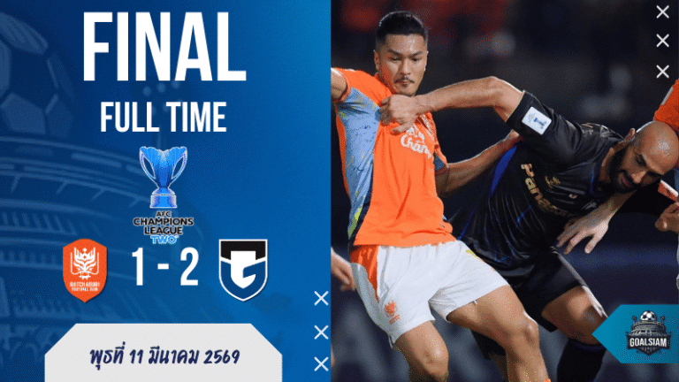 ผลบอลสด ราชบุรี เอฟซี 1-2 กัมบะ โอซาก้า ศึก เอเอฟซี แชมเปี้ยนส์ ลีก ทู เดือดถึงต่อเวลา ก่อนทีมเยือนเช็กบิลเข้ารอบ