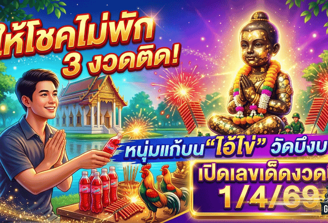 ให้โชคไม่พัก 3 งวดติด! หนุ่มแก้บน “ไอ้ไข่” วัดบึงบา เปิดเลขเด็ดงวดนี้ 1/4/69 ลุ้นต่อคำขอครั้งที่ 4 กับ GOALSIAM