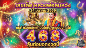 เลขเด็ดหลวงพ่อสมหวัง 24 มีนาคม 2569 GOALSIAM เปิดข่าวแม่ค้าร้อยเอ็ดแก้บนใหญ่ จุดธูปมงคลได้ 468 ลุ้นต่อยอดงวดนี้