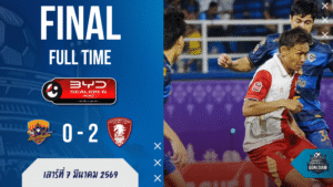 ผลบอลสด ไทยลีก 1 อยุธยา ยูไนเต็ด โดนพลังกาญจน์ตบ 0-2 คาบ้าน เกมนี้ไม่ใช่แค่แพ้ แต่แพ้แบบโดนสอนบอลเป็นช่วงๆ