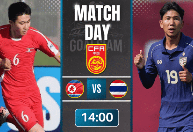 ดูบอลออนไลน์ ฟุตบอลสี่เส้า CFA Team China ถ่ายทอดสด เกาหลีเหนือ ยู-23 พบ ทีมชาติไทย ยู-23 31/3/69