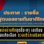 ประกาศ 23 แข้งช้างศึกชุดชี้ชะตา เอเชียน คัพ 2027 รอบคัดเลือก ดวลเติร์กเมนิสถาน 31 มี.ค. 2569