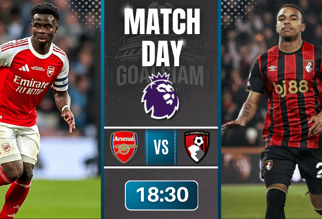 ดูบอลออนไลน์ พรีเมียร์ลีก อังกฤษ ถ่ายทอดสด อาร์เซนอล พบ บอร์นมัธ 11/4/69