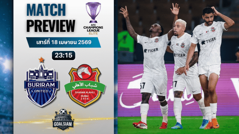 วิเคราะห์บอล บุรีรัมย์ ยูไนเต็ด พบ ชาบาบ อัล อาห์ลี | เอเอฟซี แชมเปี้ยนส์ ลีก อีลิท พร้อมอัปเดตผลบอลสด