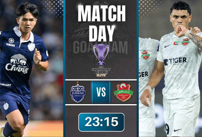 ดูบอลออนไลน์ เอเอฟซี แชมเปี้ยนส์ ลีก อีลิท ถ่ายทอดสด บุรีรัมย์ ยูไนเต็ด พบ ชาบาบ อัล อาห์ลี 18/4/69