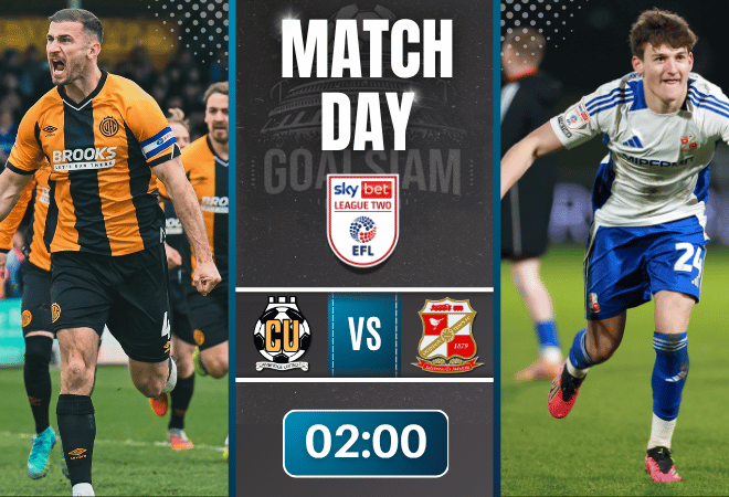 ดูบอลออนไลน์ ลีก ทู อังกฤษ ถ่ายทอดสด เคมบริดจ์ ยูไนเต็ด พบ สวินดอน ทาวน์ 2/4/69